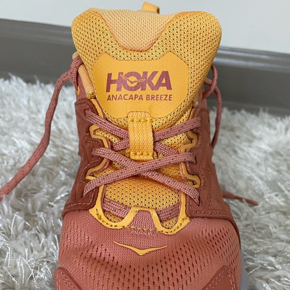 HOKA Anacapa Breeze Low Women’s Hiking Shoes in Sun Baked Amber Yellow - Picture 6 of 13